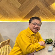 Having Korean dinner. Photo taken by waiter